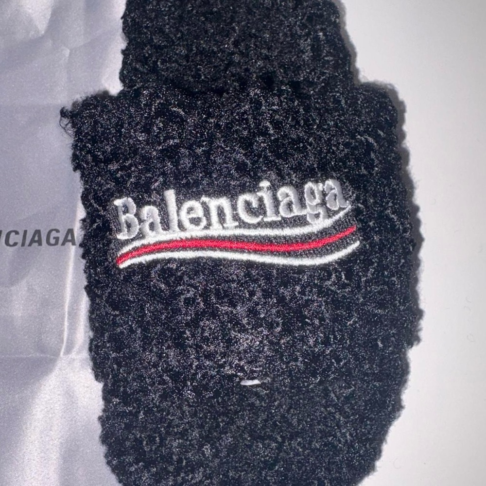 Black Fur Balenciaga slides - Picture 4 of 5